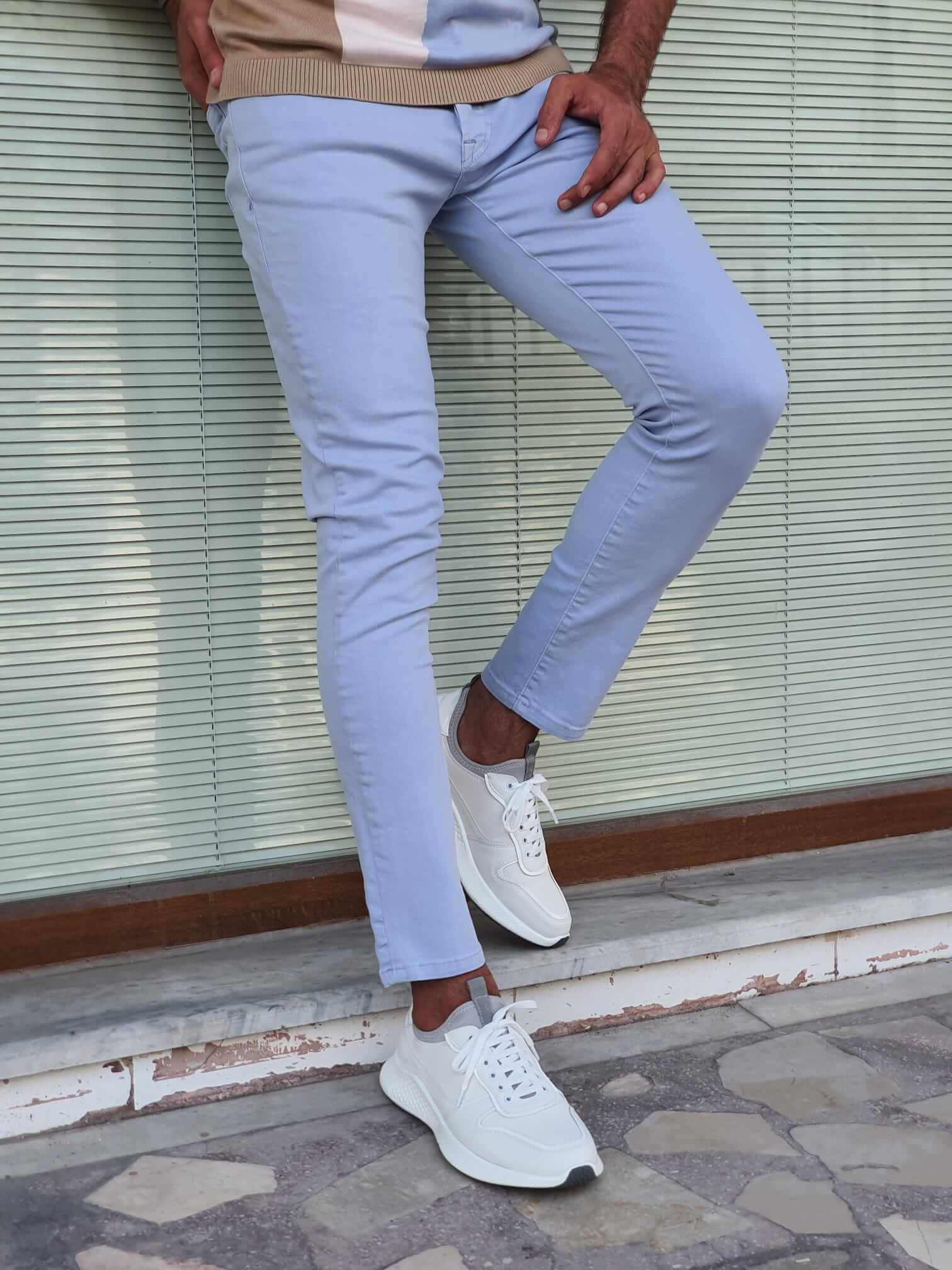 Grey Coloured Denim Lycra with 5 Button Stretchable Ankle Length Slim –  Royskart